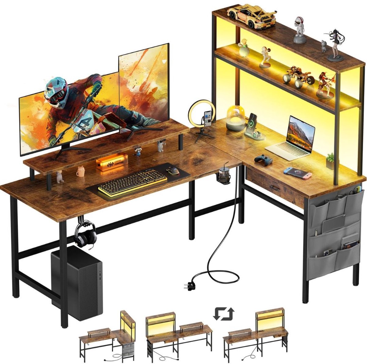 Hoekbureau Gaming - Bureau L Vormig - Computer Desk