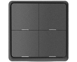 Moes Scène Switch zwart | Zigbee | Werkt met Tuya Smart en SmartLife | 4 knoppen - 12 acties | batterij | zwart | slimme wandschakelaar | batterij gevoed