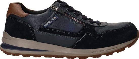 Foto: Blauwe mephisto bradley heren veterschoenen blauw maat 43