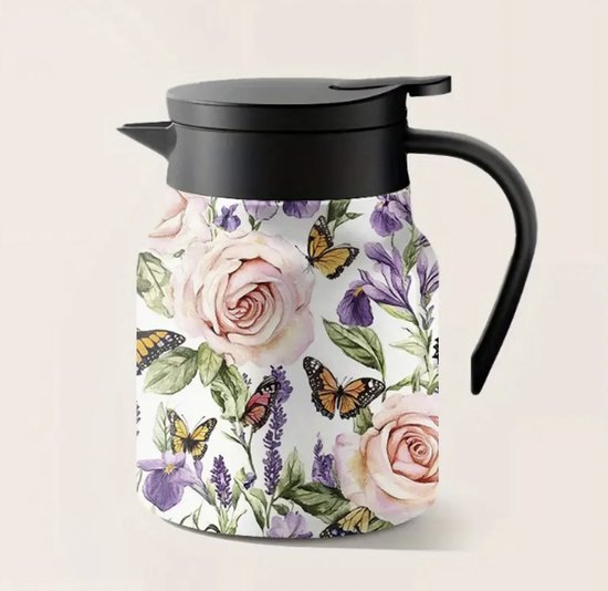 ZENS theepot porselein wit, Japanse kan met zeef voor losse thee, 800ml