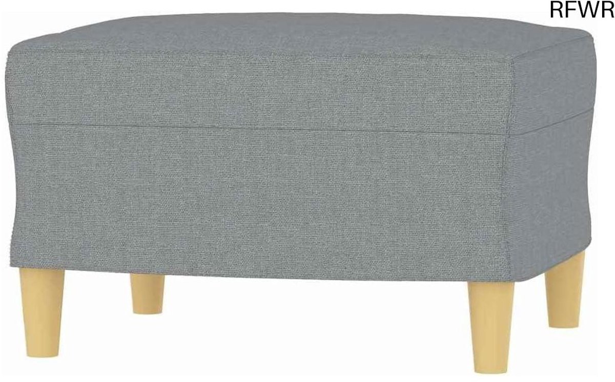 RFWR® Voetenbank Lichtgrijs 60x50x41 cm - Comfortabele en Stabiele Kruk voor Woonkamer