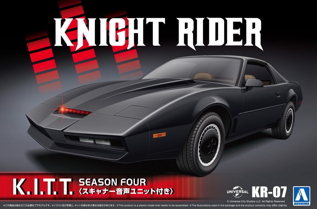 Aoshima Modelbouwpakket Militaire voertuigen - 065617 Knight Rider K.I.T.T. Seizoen Vier - Inclusief Scanner Stemmodule - Auto Plastic - 1:24 - Modelbouw