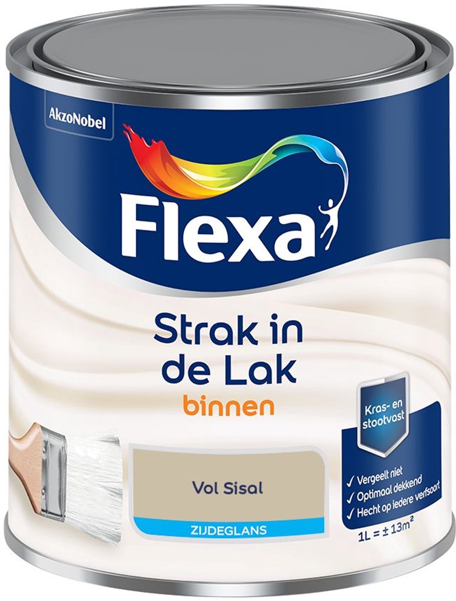 Flexa - Strak in de Lak Binnenlak Zijdeglans - Vol Sisal - Mengverf - 1 L