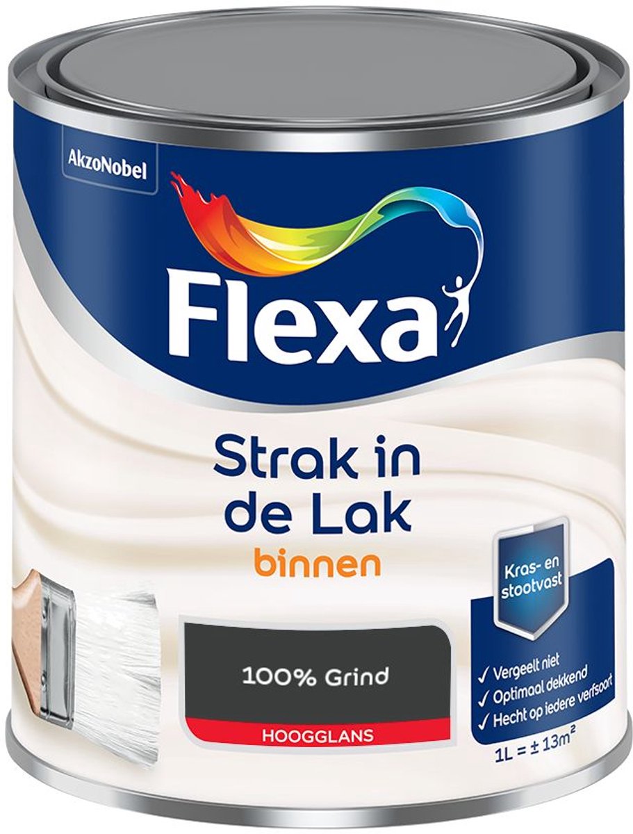 Flexa - Strak in de Lak Binnenlak Hoogglans - 100% Grind - Mengverf - 1 L