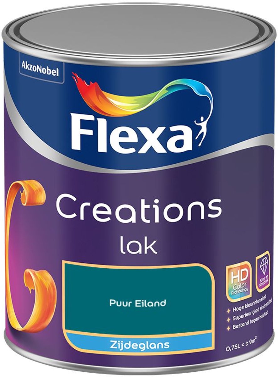 Flexa - Creations Lak Zijdeglans - Puur Eiland - Mengverf - 0.75 L