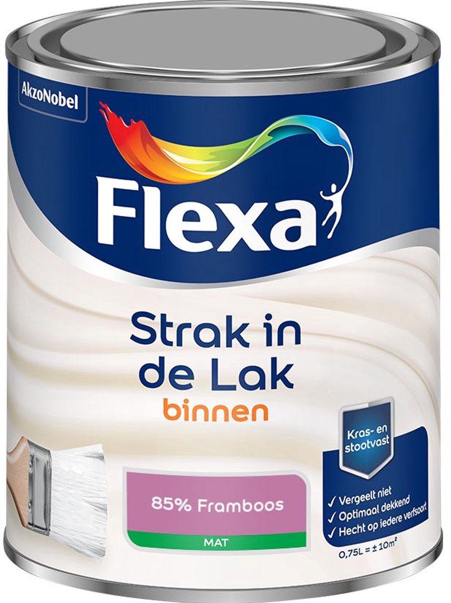 Flexa - Strak in de Lak Binnenlak Mat - 85% Framboos - Mengverf - 0.75 L