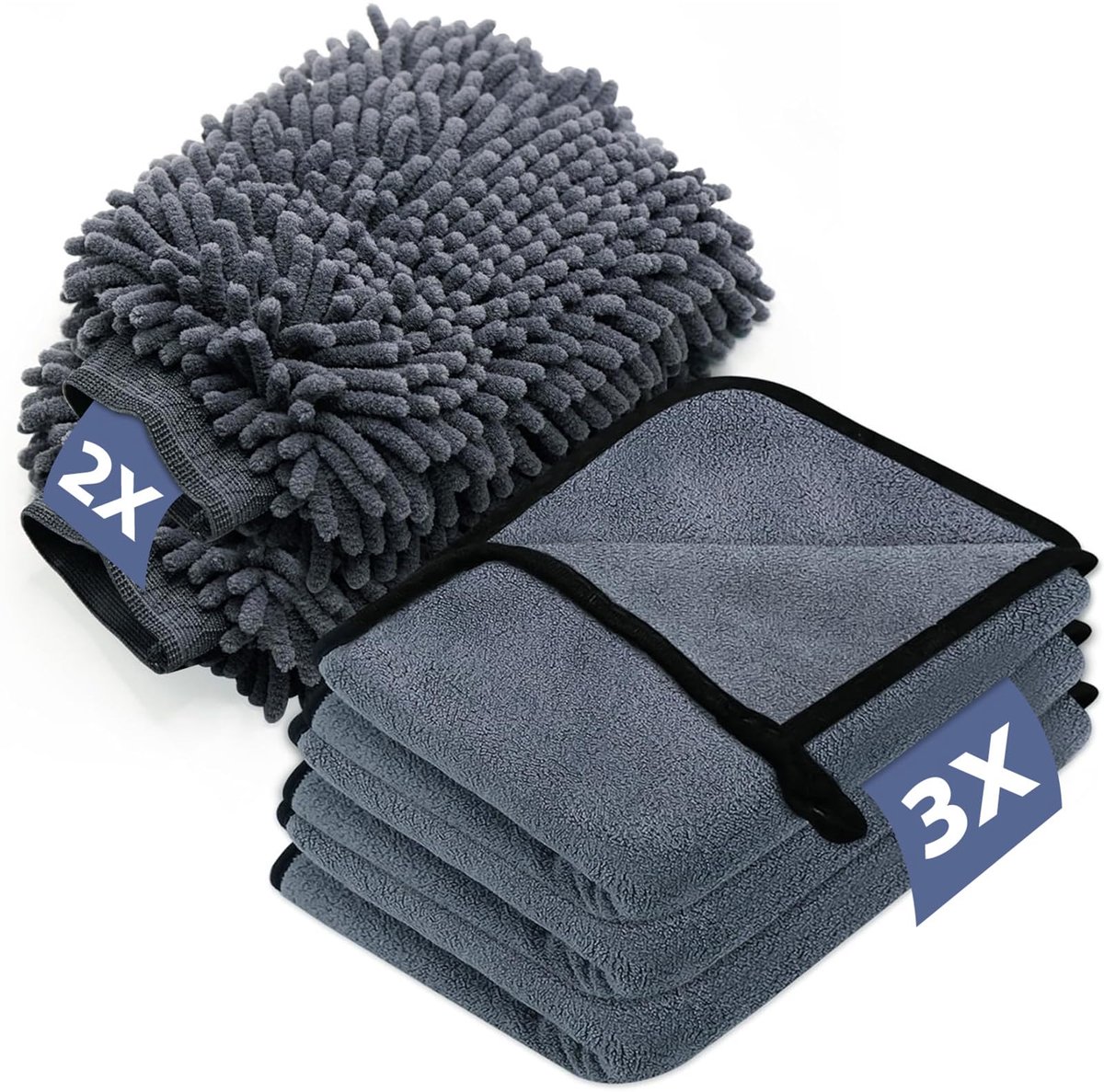 Azomor® Complete set voor autoverzorging met microvezeldoeken en handschoenen