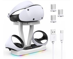 LED-stand geschikt voor Playstation VR2-Oplaadstation geschikt voor PS5 VR-headset en Sense-controller-Geschikt voor PS VR2 Spelaccessoires-Opslagbasis-Magnetische aansluiting