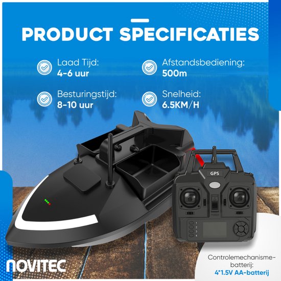 Novitec Ranger GPS Voerboot - karper - 40 GPS posities - 500M bereik — afbeelding 5
