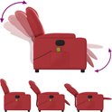 Rode massagestoel in kunstleer, met verstelbare rugleuning en voetensteun.