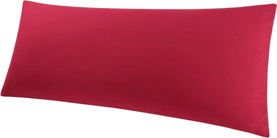 Housse de coussin latéral 100 % microfibre 50 x 160 cm avec fermeture éclair - Kussensloop de grossesse et Allaitement - Bordeaux - Tissu doux