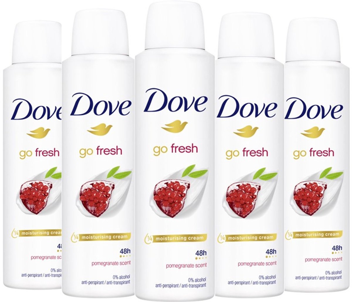 Dove Deo Spray - Go Fresh Granaatappel - 5 x 150 ml - Pomegranate & Lemon Verbana
