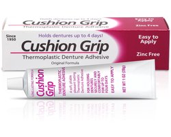 Cushion Grip Thermoplastic Denture Adhesive, 1 oz - Refits and Tightens Loose Upper and Lower Dentures and Partials | Non Glue Adhesive