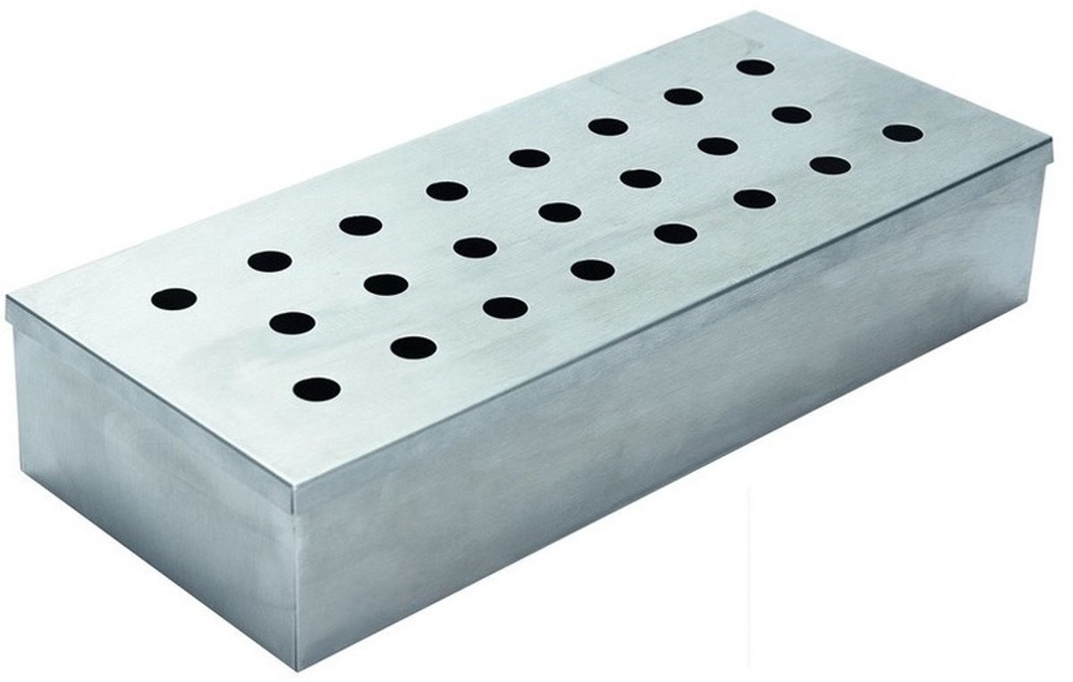 Smokerbox - voor de BBQ - RVS - 24 x 10 x 4,5 cm - rookbox - voor rookhout