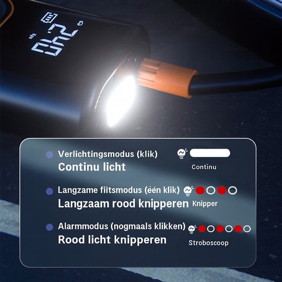 Bycleta Elektrische Pomp - Compact, Krachtig & Draadloos Oppompen - Autopomp - E-bike pomp - fatbike pomp - bandenppomp - scooter - fiets - auto - USB-C oplaadbaar - draadloos — afbeelding 4