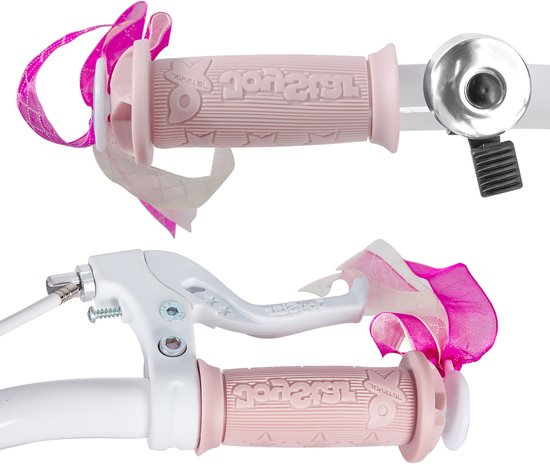 Joystar Unicorn Kinderfiets voor Meisjes - 18 Inch - Mand - Zijwieltjes - Bel - Handrem - Roze - Geschikt voor buitenactiviteiten in de lente van JOYSTAR — afbeelding 4