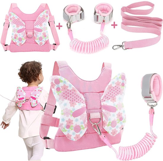 Veiligheidstuigje Voor Kinderen - Polstuigje - Polsband Kinderen Looplijn Peuter Anti Wegloop Armband 2 5 Meter Roze