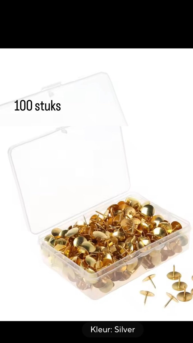 Akyol - Punaises | Prikbord | Memobord | Kantoor artikelen | brons | 100 stuks - punaise goud- punaise voor school - gouden punaises