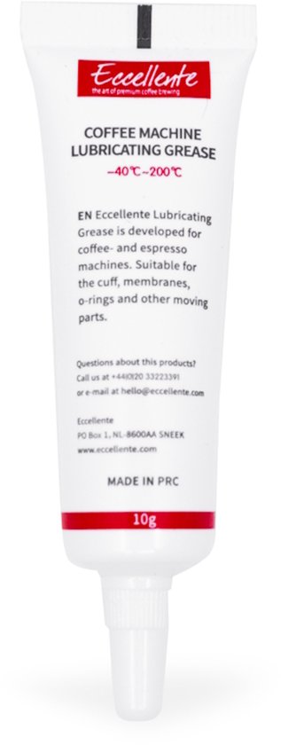 Siliconenvet koffiemachine – Eccellente 10 g tube met doseertuit – voor zetgroep onderhoud & O-Ringen