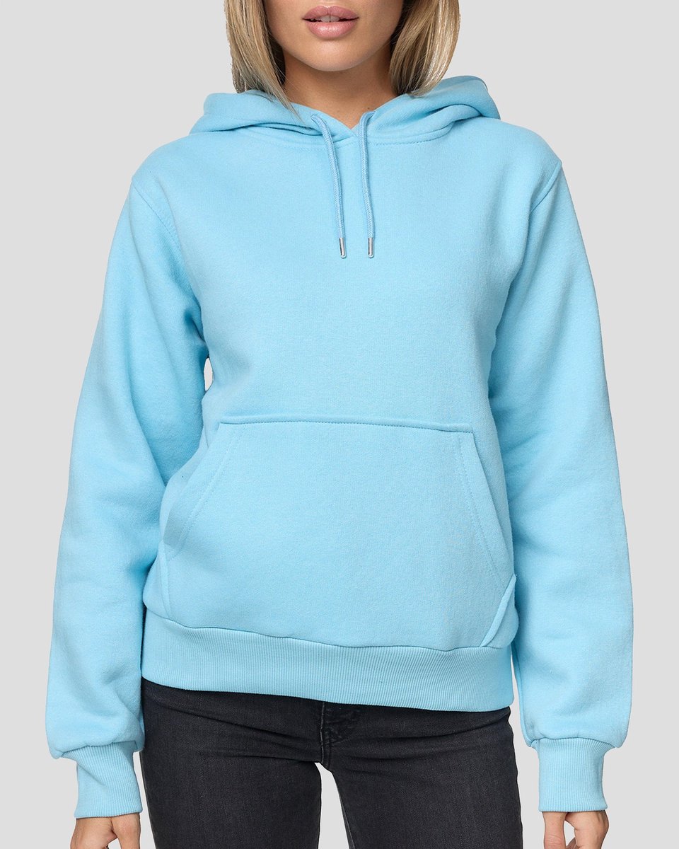 Smith & Solo Hoodie Dames - Sweatshirt Dames Met Capuchon - Katoen - Lichtblauw XXL