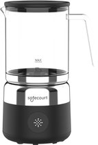 Safecourt Kitchen Glazen Melkopschuimer - Elektrische melkopschuimer - Glazen kan & PFAS-vrij - Vaatwasserbestendig - Zwart - MF700