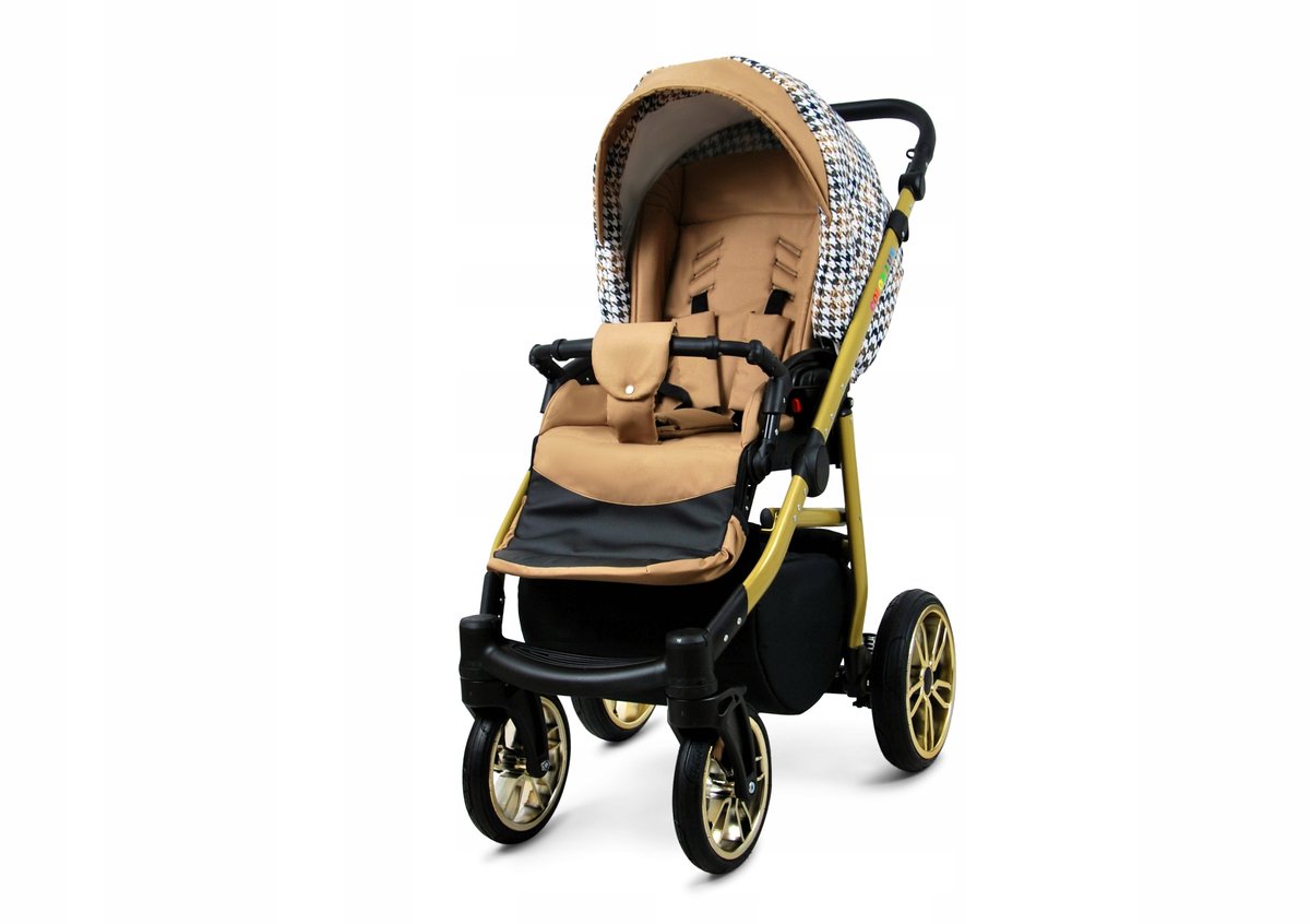 BabyLux® COLORLUX 3in1 Kinderwagen - Opklapbaar Gold Frame - afbeelding 2