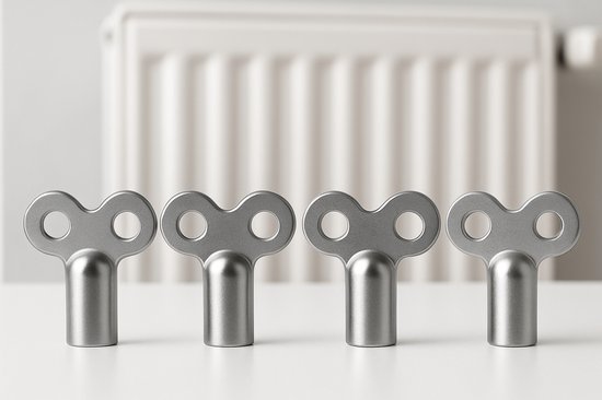 Waterval 4 Pack kachel ontluchtingssleutel - Radiator ontluchten - Zilver verzinkt 5mm