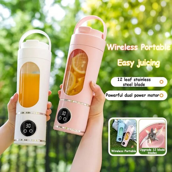 Nieuwe sapcentrifuge met 12 messen voor huishoudelijk fruit, kleine draagbare sapcentrifuge voor studenten, elektrische mini-sapcentrifuge van 700 ml — afbeelding 4