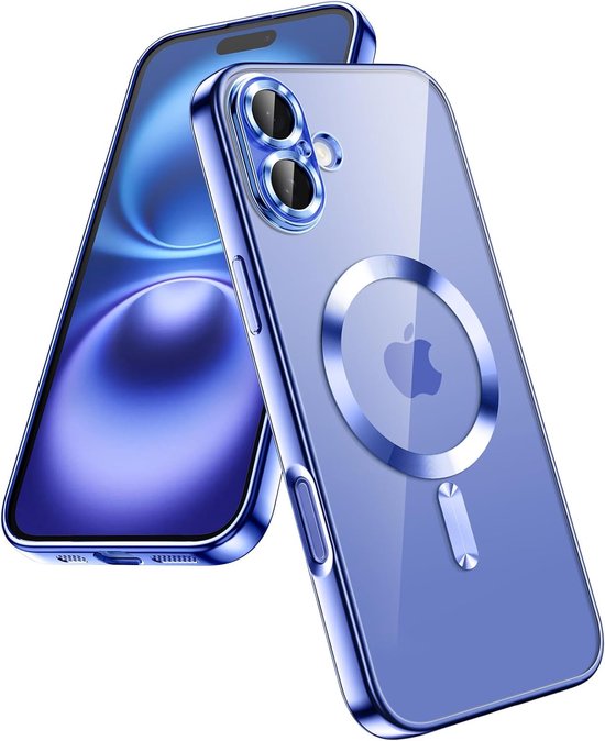 Coque iPhone 17 - Siliconen Chrome - Compatible MagSafe - Protection caméra intégrée - Bleu foncé - FuturiQ