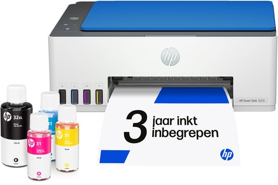 HP Smart Tank 5109 - All-in-One Printer Inkttank Printer - Inclusief tot 3 jaar inkt - Blauw