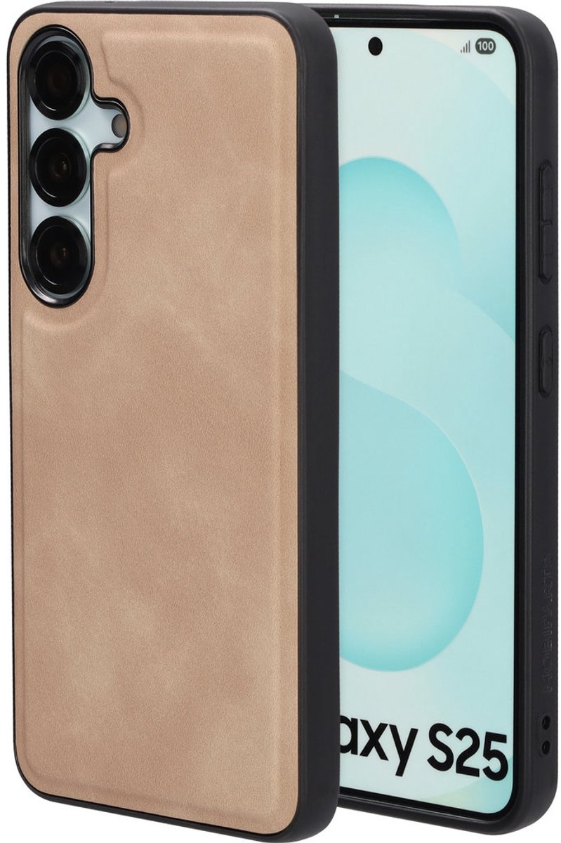 Mobiparts Classic Backcover geschikt voor Samsung Galaxy S25 Moonstone - Beige - MagSafe