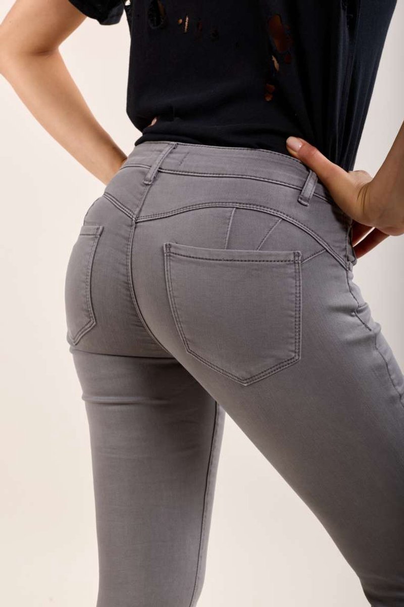 Toxik3 - Slim fit push-up jeans grijs