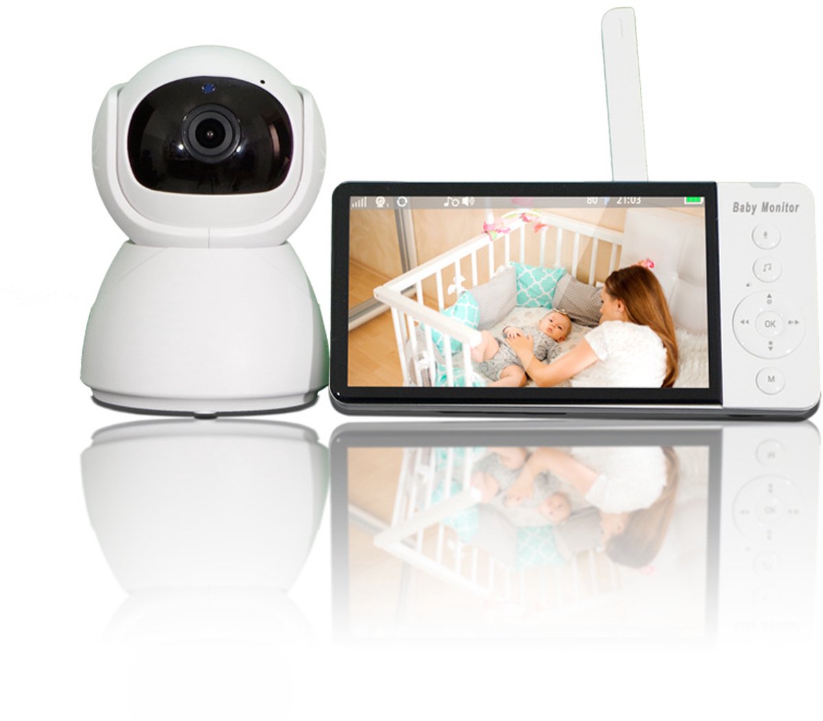 Videomonitor met camera 2.4G transmissie, babyfoon met 2-weg audio en nachtzicht
