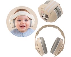 Muisstil® Gehoorbescherming Baby – Gecertificeerde Oorkappen voor baby’s en Peuters – Premium Oorbeschermers Baby - Koptelefoon Baby – 25 dB Bescherming – Beige