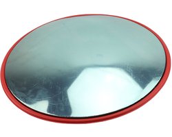 Verkeersspiegel 60cm - Verkeersveiligheid Spiegel Convex Veiligheidsspiegel – PC Lens, Rode Achterkant, Breedhoek 170° – Anti-Botsing, Reflecterend voor Garage, Winkel, Binnengebruik