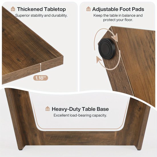 Eettafel 60x60x75 cm – Industriële Keukentafel met IJzeren Frame & MDF