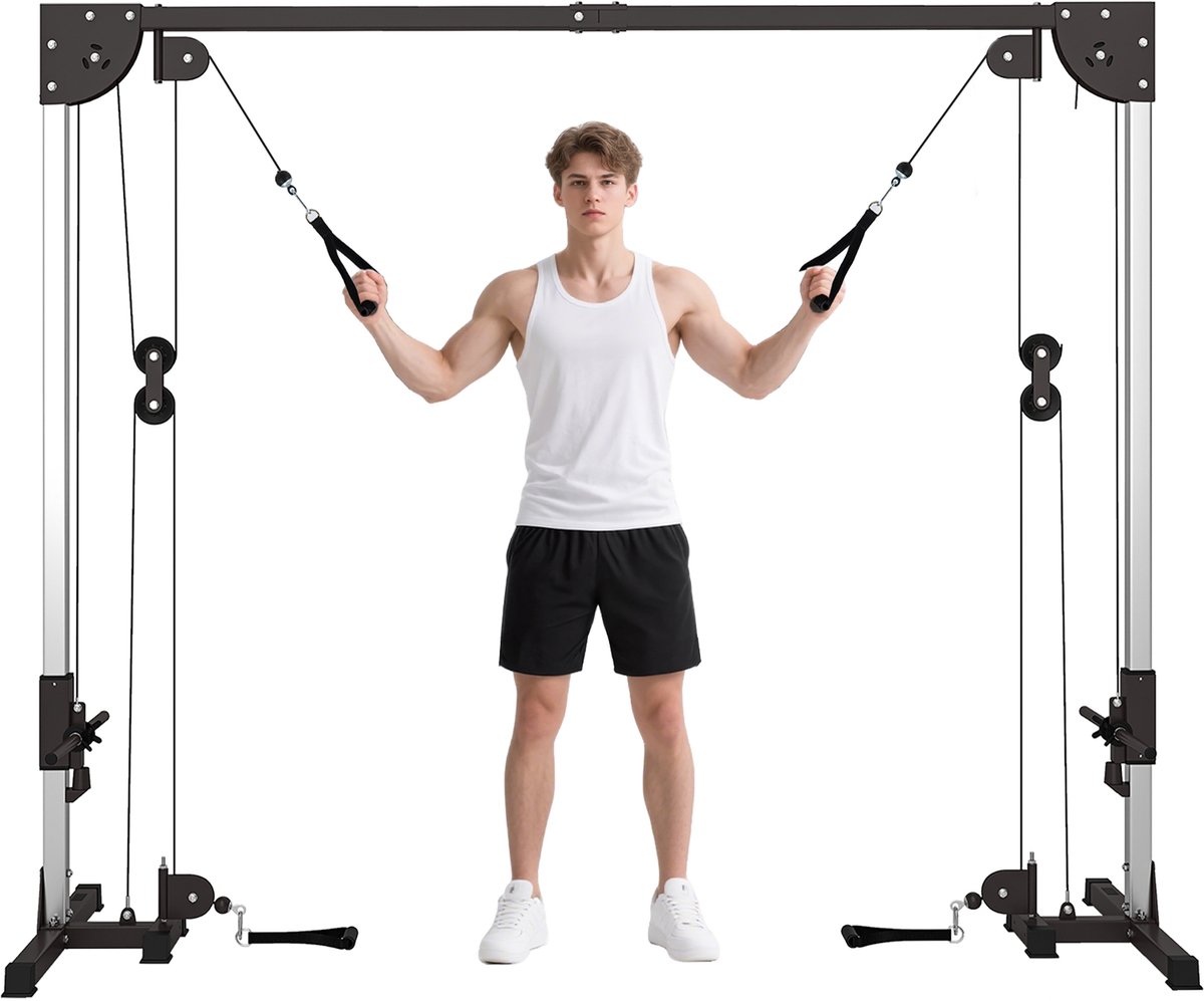 SPORTNOW kabelstation - staal - 245L x 85B x 207H cm - zwart