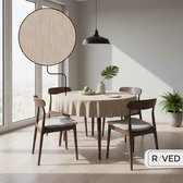 Nappe ronde Raved - Aspect lin 140 cm ø - Beige - PVC - Lavable