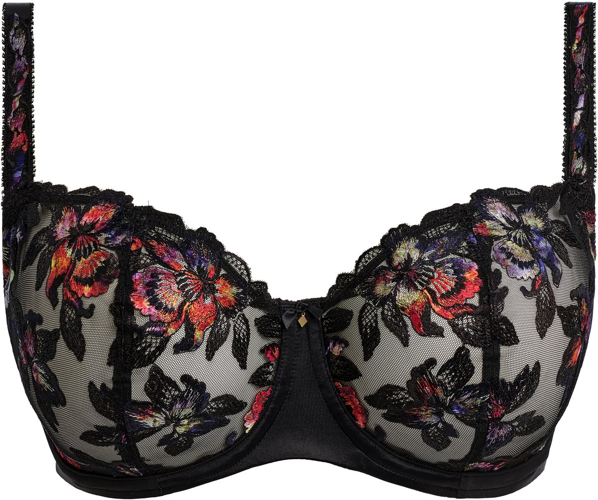Fantasie BH Magdalena Balcony Bra Noir – Luxe borduursel & perfecte pasvorm - 75-90 D zwart
