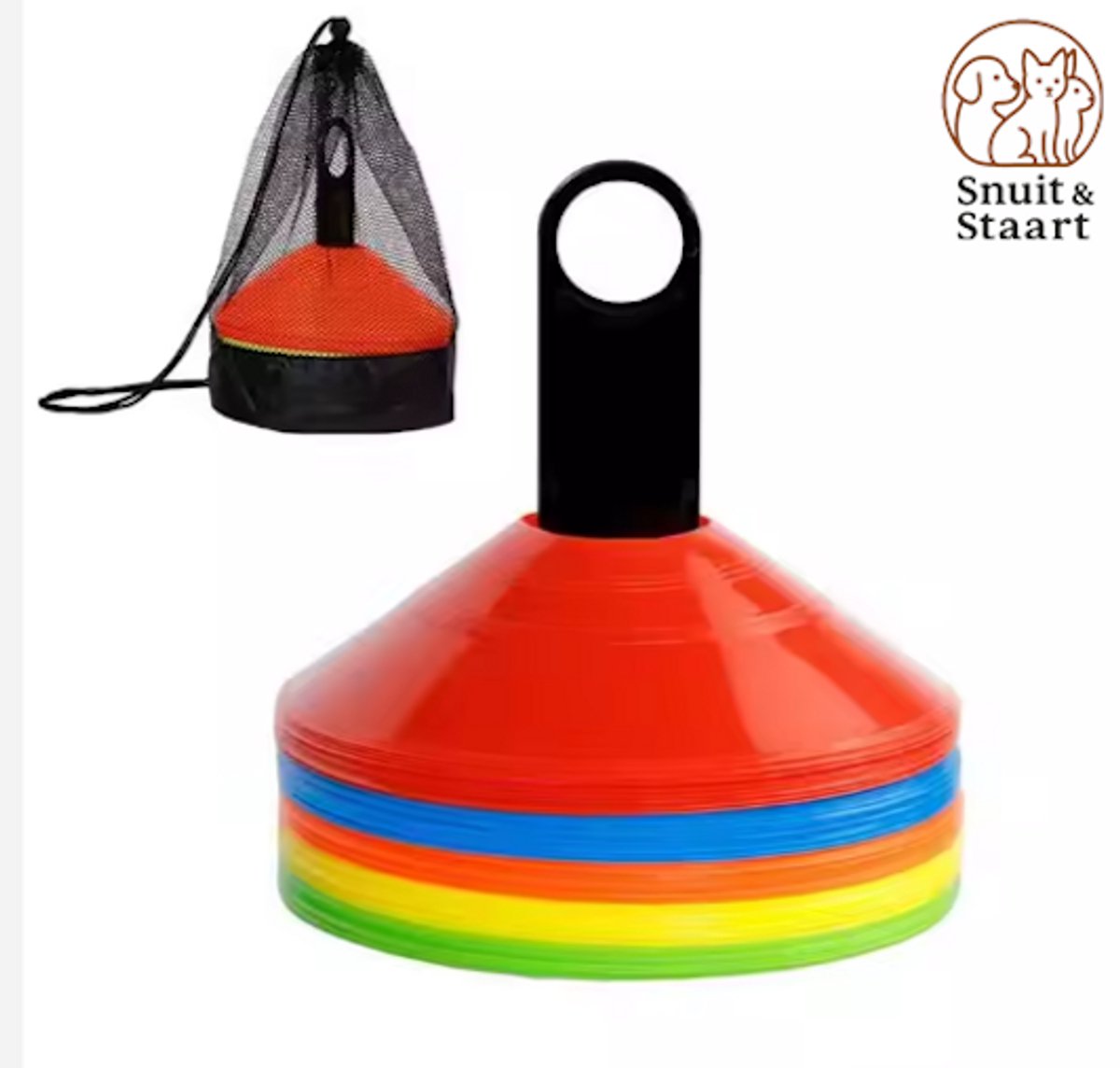 Trainingshoedjes - 50 stuks inclusief Houder en Tas - Pionnen - Markeringspionnen - Markeringshoedjes - Voetbal Hoedjes - Markeerschijven - Training hats - Sinterklaas - Kerst - Sinterklaas Cadeau - Kerst Cadeau