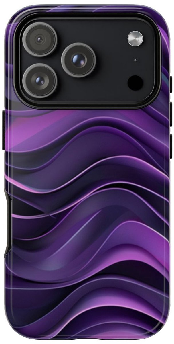 Paars Golvend Patroon – Telefoonhoesje Geschikt voor iPhone 17 Pro