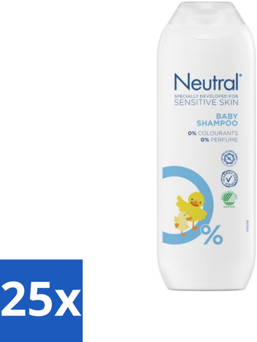 Image of 25 x Neutral - Babyshampoo - Gevoelige huid - Parfumvrij - Zonder Kleurstoffen - 250 ml - Babyhuid - Babyverzorging - Babyproducten