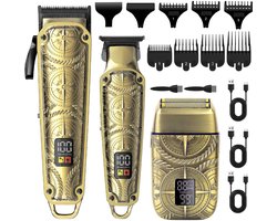 Hatteker 3-in-1 Professionele Tondeuse Set voor Heren – Haartrimmer, Baardtrimmer & Foliescheerapparaat – Oplaadbaar met USB – Draadloze Grooming Kit