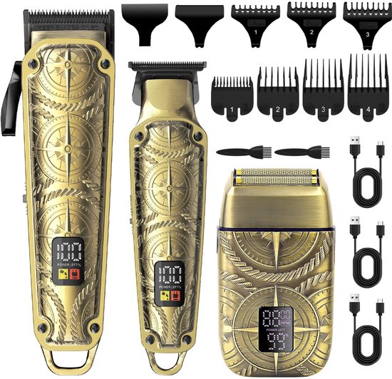 Kit Tondeuse Barbe & Cheveux Professionnel Hatteker - T-Blade Trimmer - Neuf Sous Blister