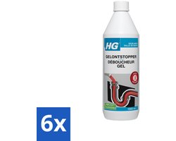 6 x HG Ontstopper Gel 1 liter - Ontstopper - Badkamers - Verstopping - Leidingen - HG