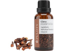 Puloty - Kruidnagelolie 30ml - 100% Puur Biologisch - Kruidnagel Etherische Olie - Aromatherapie, Cosmetica, Haar en Huidverzorging