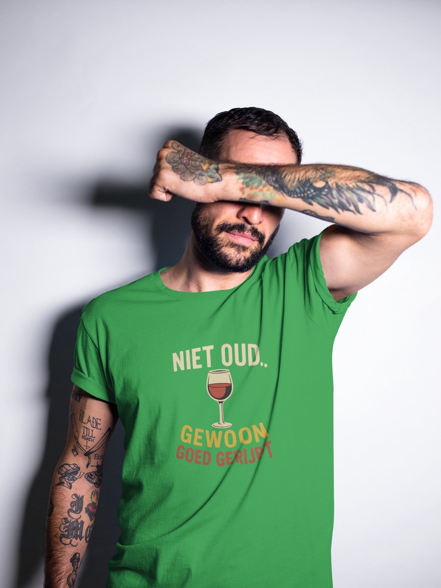 Goed Gerijpt - Verjaardag T-shirt Groen - Grappig T-shirt - Maat XXL - Verjaardag Cadeau Mannen - Limited Edition