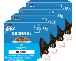 Felix Original in Gelei - Kattenvoer Natvoer - Vis Selectie - 48 x 85 g