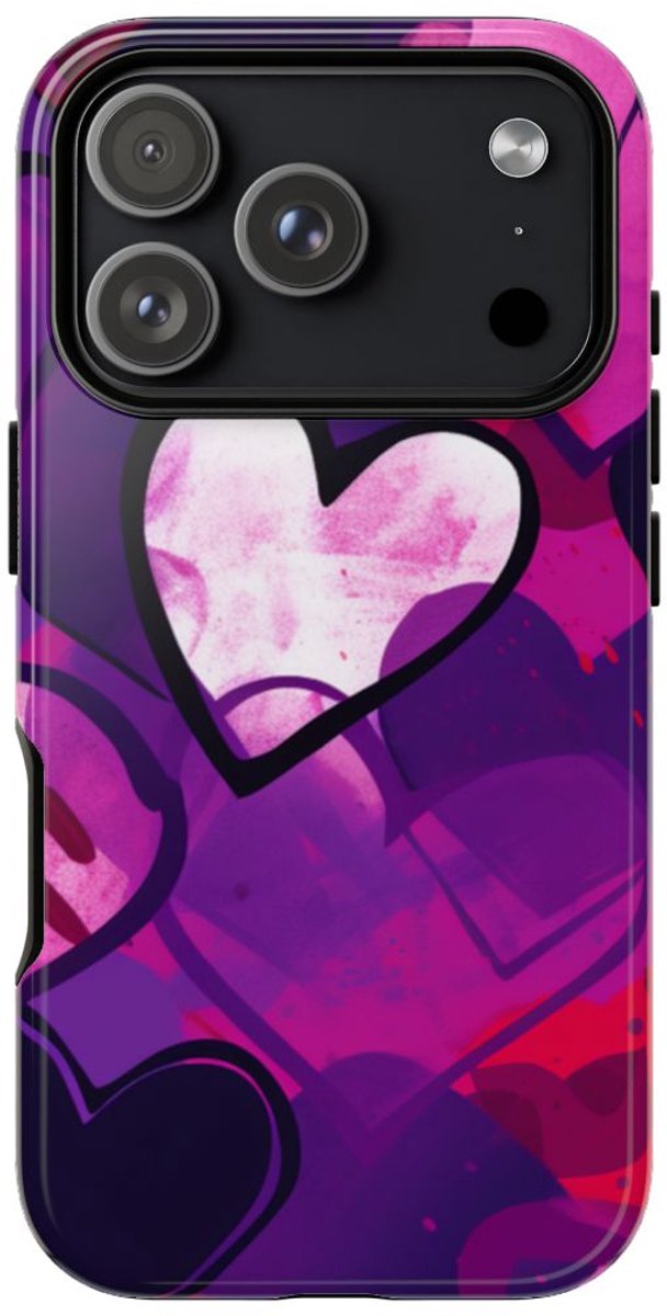 Levendig Popart Hartjespatroon – Telefoonhoesje Geschikt voor iPhone 17 Pro