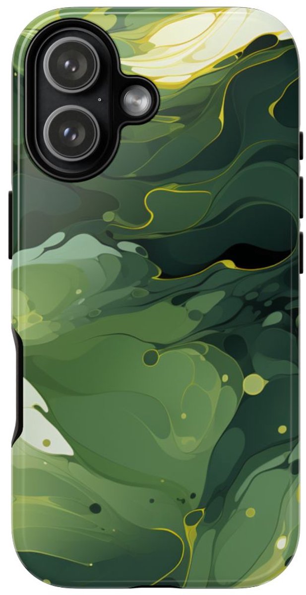 Groene Suminagashi Marmer Abstract – Telefoonhoesje Geschikt voor iPhone 17